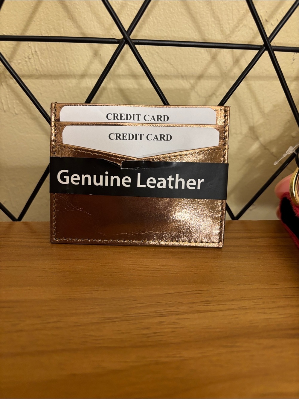 Genuine Leather Gold Card Holder